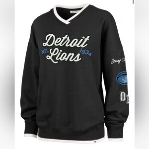 47 Detroit Lions Women’s Black Stoney Clover Crew Sweatshirt (Oversized fit) XS